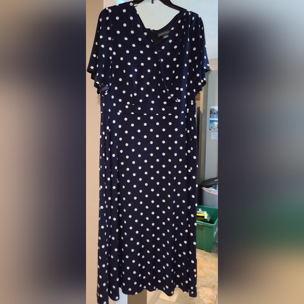 Jessica Howard Dress navy polka dot a line Dress 15